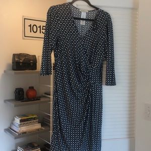 Faux-wrap dress.